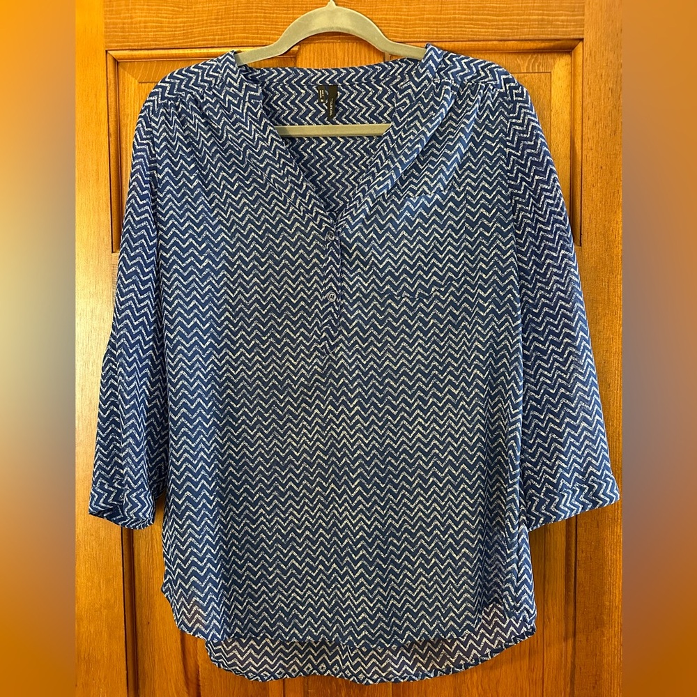 Chevron Sheer Blouse